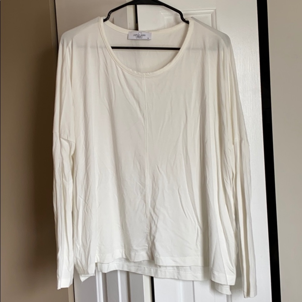 White long sleeve top